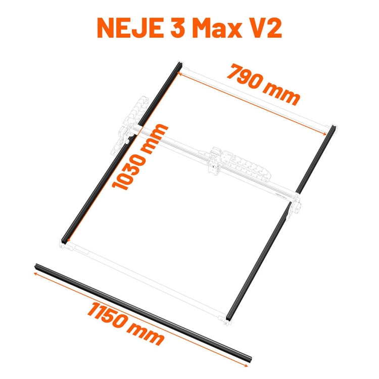1150mm Y-Axis Extension Kit Aluminum Profile Rail For NEJE MAX 4 / 3 MAX V2 Laser Engraver - DIY Engraving Machines by PMC TechLife | Online Shopping South Africa | PMC TechLife
