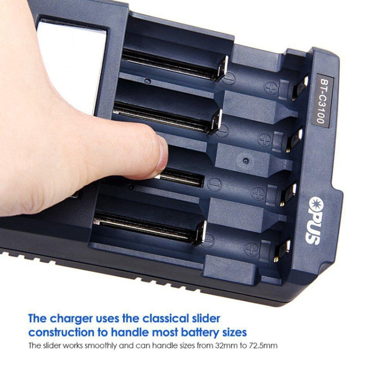 OPUS BT-C3100 Smart Smart Digital Intelligent 4-Slot Battery Charger(EU Plug) - free shipping - PMC TechLife - Order now!
