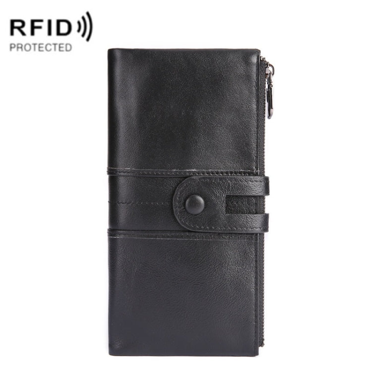 Retro Ladies RFID Wallet Leather Long Mobile Phone Bag(Black) - free shipping - PMC TechLife - Order now!