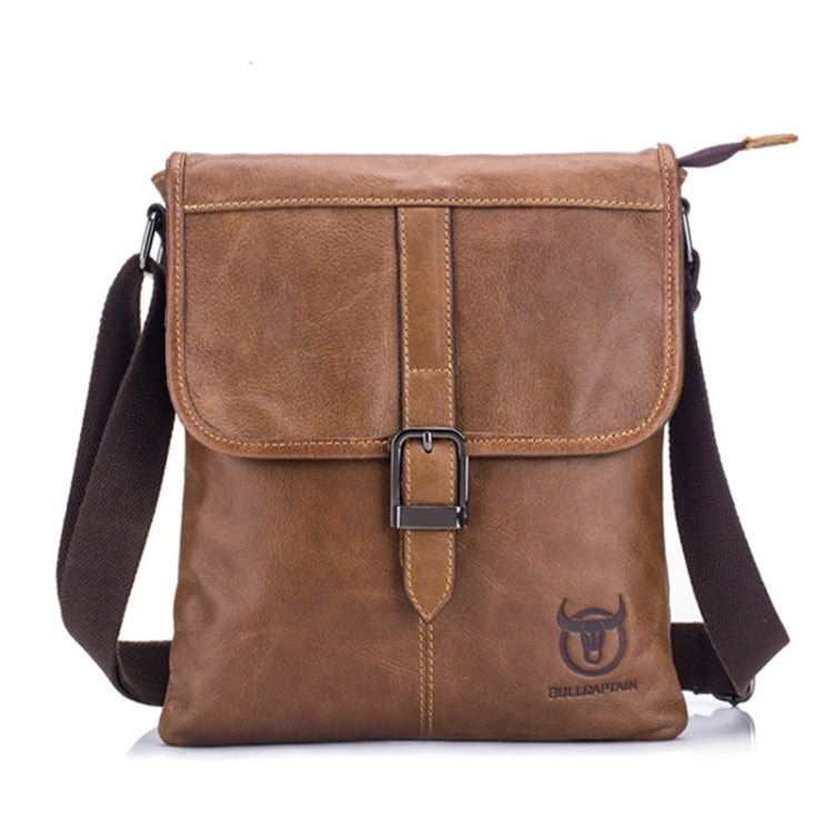 BULL CAPTAIN 034 Men Leather Shoulder Bag Sports Outdoor First-Layer Cowhide Bag(Brown) - Single-shoulder Bags by BULL CAPTAIN | Online Shopping South Africa | PMC Jewellery