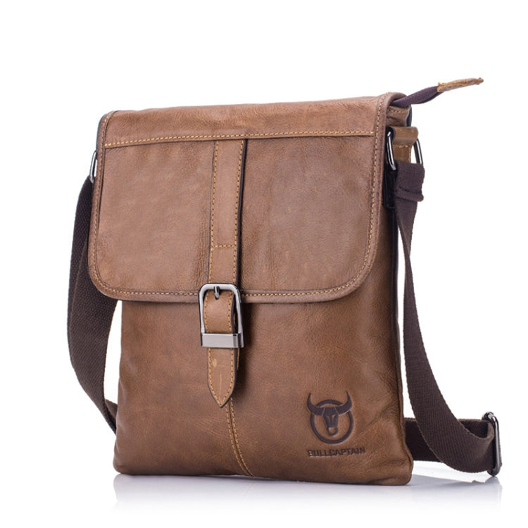 BULL CAPTAIN 034 Men Leather Shoulder Bag Sports Outdoor First-Layer Cowhide Bag(Brown) - Single-shoulder Bags by BULL CAPTAIN | Online Shopping South Africa | PMC Jewellery