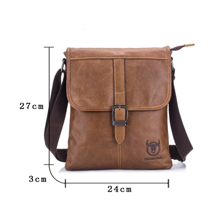 BULL CAPTAIN 034 Men Leather Shoulder Bag Sports Outdoor First-Layer Cowhide Bag(Brown) - Single-shoulder Bags by BULL CAPTAIN | Online Shopping South Africa | PMC Jewellery