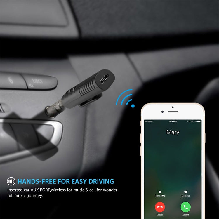 H-139 3.5mm Lavalier Bluetooth Audio Receiver with Metal Adapter(Blue) - Audio Receiver Transmitter by PMC TechLife | Online Shopping South Africa | PMC TechLife