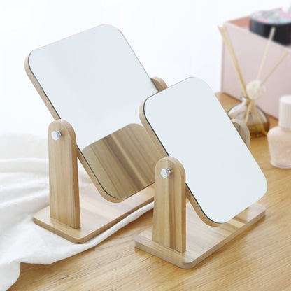 2 PCS Desktop Wooden Makeup Mirror Home Girl Heart Makeup Mirror,Size: Large - Mirror by PMC Jewellery | Online Shopping South Africa | PMC Jewellery