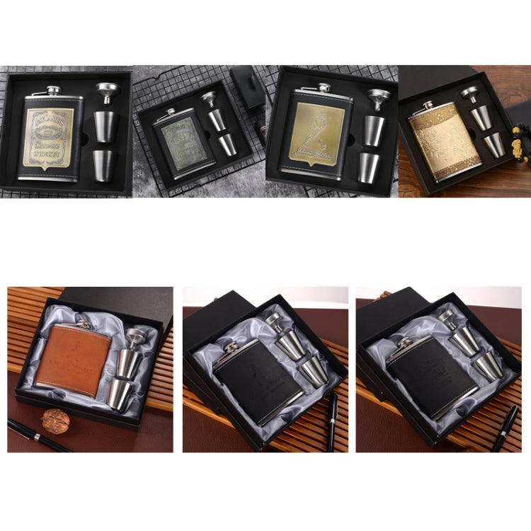 Portable Stainless Steel Hip Flask Set With Wine Glass Funnel, Style: 8OZ Old Jack Patch Core - Condiment Bottles & Hip Flasks by PMC TechLife | Online Shopping South Africa | PMC TechLife
