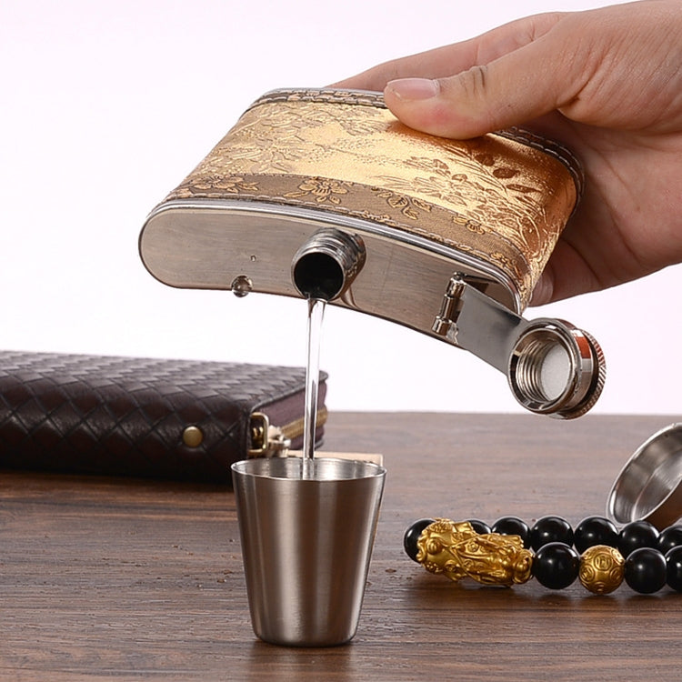Portable Stainless Steel Hip Flask Set With Wine Glass Funnel, Style: 8OZ Old Jack Patch Core - Condiment Bottles & Hip Flasks by PMC TechLife | Online Shopping South Africa | PMC TechLife