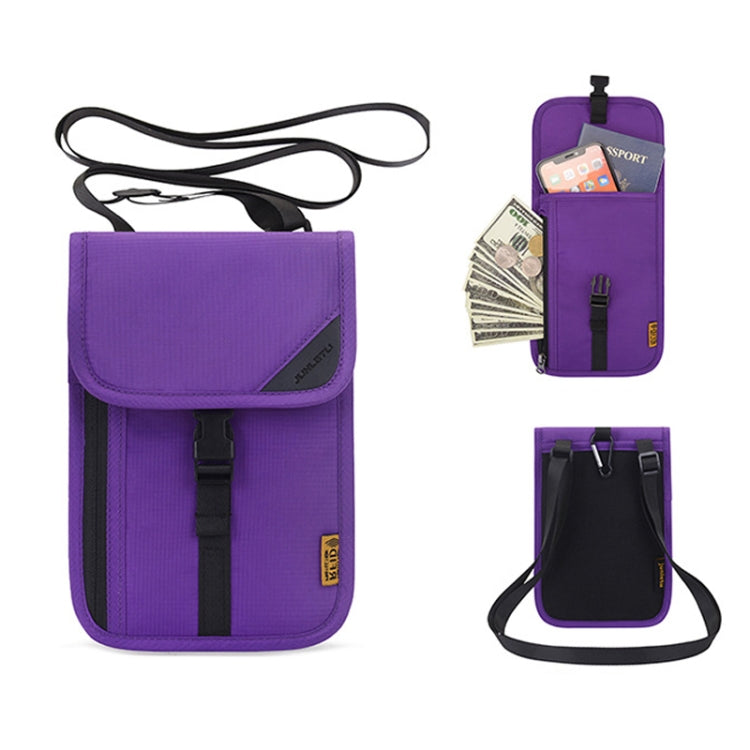 1062 Travel Passport Bag RFID Multi-Function Document Holder Hanging Neck Ticket Protective Case(Purple) - Antimagnetic RFID Package by PMC TechLife | Online Shopping South Africa | PMC TechLife | Buy Now Pay Later Mobicred