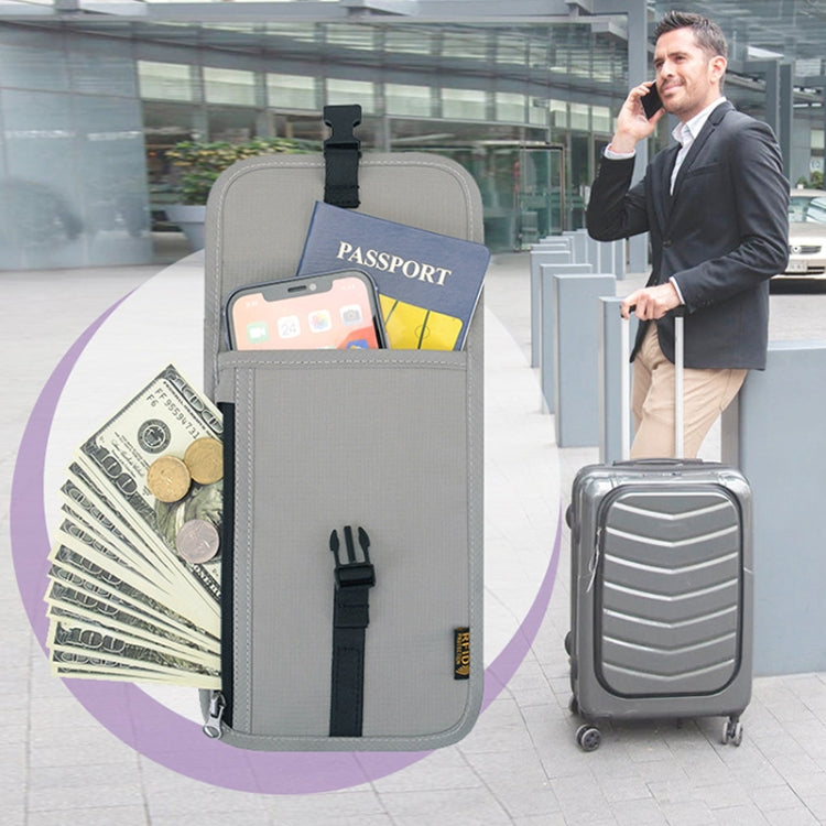 1062 Travel Passport Bag RFID Multi-Function Document Holder Hanging Neck Ticket Protective Case(Gray) - Antimagnetic RFID Package by PMC TechLife | Online Shopping South Africa | PMC TechLife | Buy Now Pay Later Mobicred