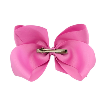 5 PCS 6 Inch Colorful Kids Girls Big Solid Ribbon Hair Bow Clips(7) - Head Bands by PMC Jewellery | Online Shopping South Africa | PMC Jewellery