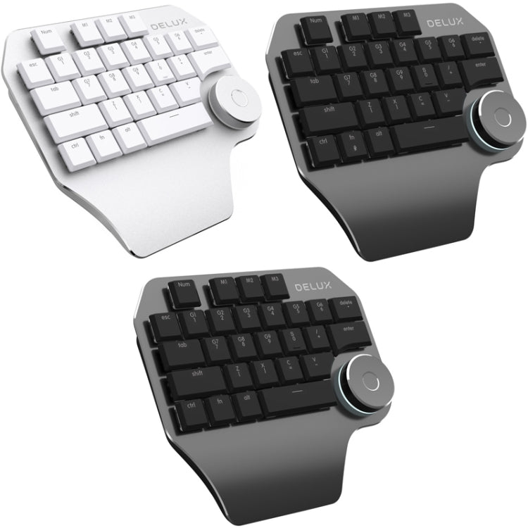 DELUX T11 29 Keys Single-Hand Keyboard Shortcut Key Speech Tool Flat Keyboard, Colour: Dark Grey - Wired Keyboard by DELUX | Online Shopping South Africa | PMC Jewellery