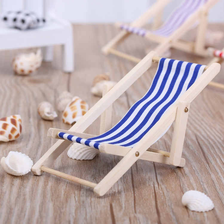 2 PCS 1:12 Beach Lounge Chair Simulation Model Outdoor Beach Scene Shooting Props Can Be Folded(Royal Blue) - Other Props by PMC Jewellery | Online Shopping South Africa | PMC Jewellery