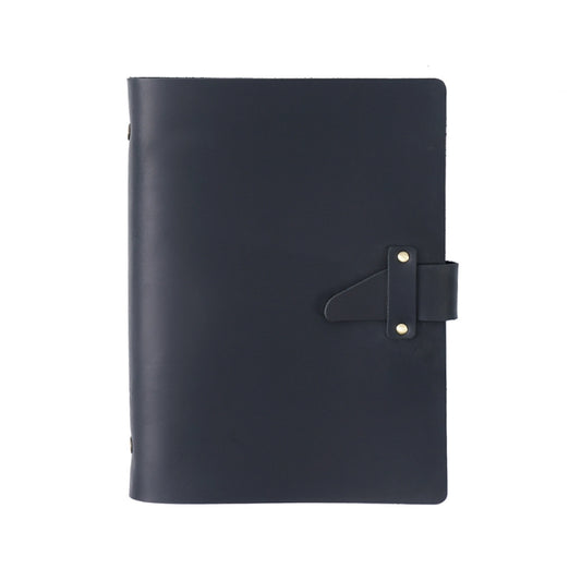 A5 Cowhide Retro Loose-Leaf Notebook Diary Office Business Simple Notepad Crazy Horse Leather Handbook(Black) - Notebooks by PMC Jewellery | Online Shopping South Africa | PMC Jewellery