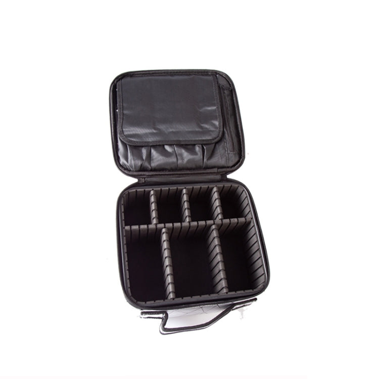 Waterproof Cosmetic Box With Partitions Cosmetic Bag Large-Capacity Rhombic PU Cosmetic Storage Box(Black) - Storage Boxes by PMC Jewellery | Online Shopping South Africa | PMC Jewellery