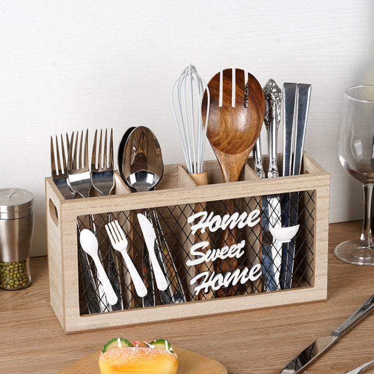 Kitchen Wooden Tableware Cutlery Storage Box(29.5x8x15cm) - Shelf by PMC TechLife | Online Shopping South Africa | PMC TechLife