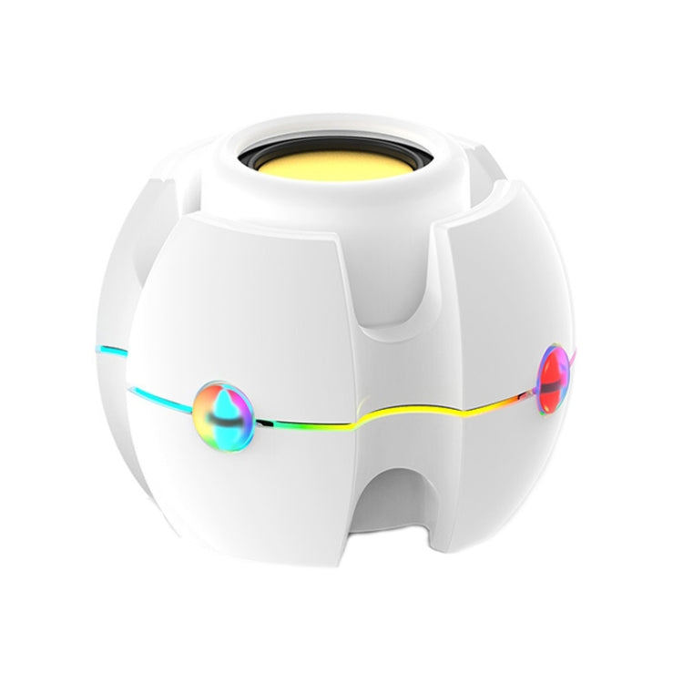 RGB Light Effect Gyro Shape Wireless Bluetooth Audio(White) - Mini Speaker by PMC TechLife | Online Shopping South Africa | PMC TechLife