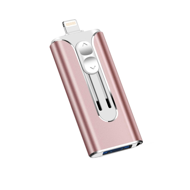 32GB Micro USB + 8 Pin + USB 2.0 3 in 1 Mobile Phone Computer U-Disk(Rose Gold) - U Disk & Card Reader by PMC TechLife | Online Shopping South Africa | PMC TechLife