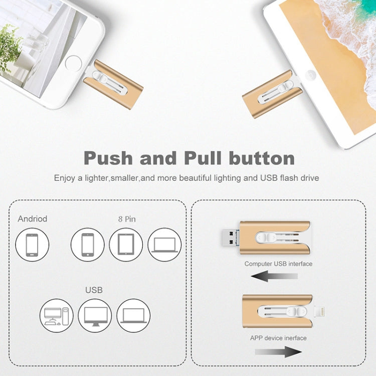 64GB Micro USB + 8 Pin + USB 2.0 3 in 1 Mobile Phone Computer U-Disk(Silver) - U Disk & Card Reader by PMC TechLife | Online Shopping South Africa | PMC TechLife
