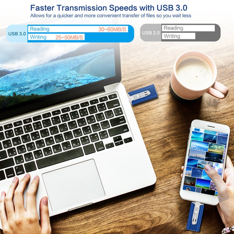64GB Micro USB + 8 Pin + USB 2.0 3 in 1 Mobile Phone Computer U-Disk(Silver) - U Disk & Card Reader by PMC TechLife | Online Shopping South Africa | PMC TechLife