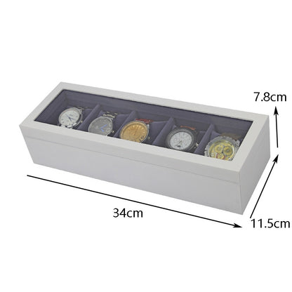 5 Bits Matte Paint Wooden Watch Box Painted Watch Storage Box(Black) - Watch Storages by PMC Jewellery | Online Shopping South Africa | PMC Jewellery | Buy Now Pay Later Mobicred