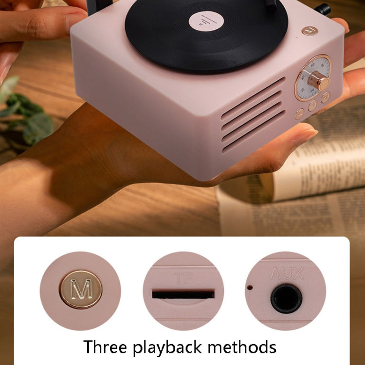 T15 Petunia Retro Vinyl Record Player Wireless Multifunction Mini Bluetooth Audio(Pink) - Mini Speaker by PMC Jewellery | Online Shopping South Africa | PMC Jewellery