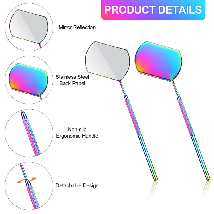 3 PCS Eyelash Extension Handheld Inspection Mirror Rectangular Lens Anti-Warping Root Anti-Fog Mirror Eyelash Mirror, Color Classification: Rose Gold - Mirror by PMC Jewellery | Online Shopping South Africa | PMC Jewellery