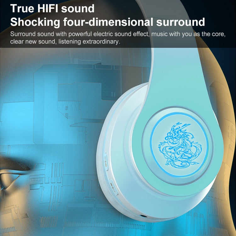 B39 Wireless Bluetooth Headset Subwoofer With Breathing Light Support TF Card(White) - Headset & Headphone by PMC TechLife | Online Shopping South Africa | PMC TechLife | Buy Now Pay Later Mobicred