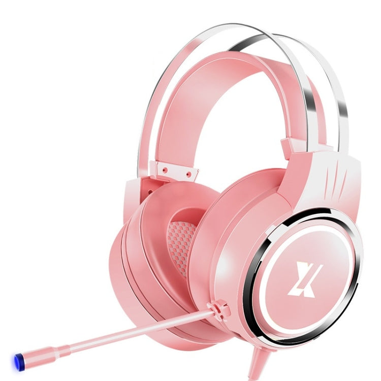 Heir Audio Head-Mounted Gaming Wired Headset With Microphone, Colour: X8 Mobile / Notebook Upgrade (Pink) - Multimedia Headset by Heir Audio | Online Shopping South Africa | PMC Jewellery