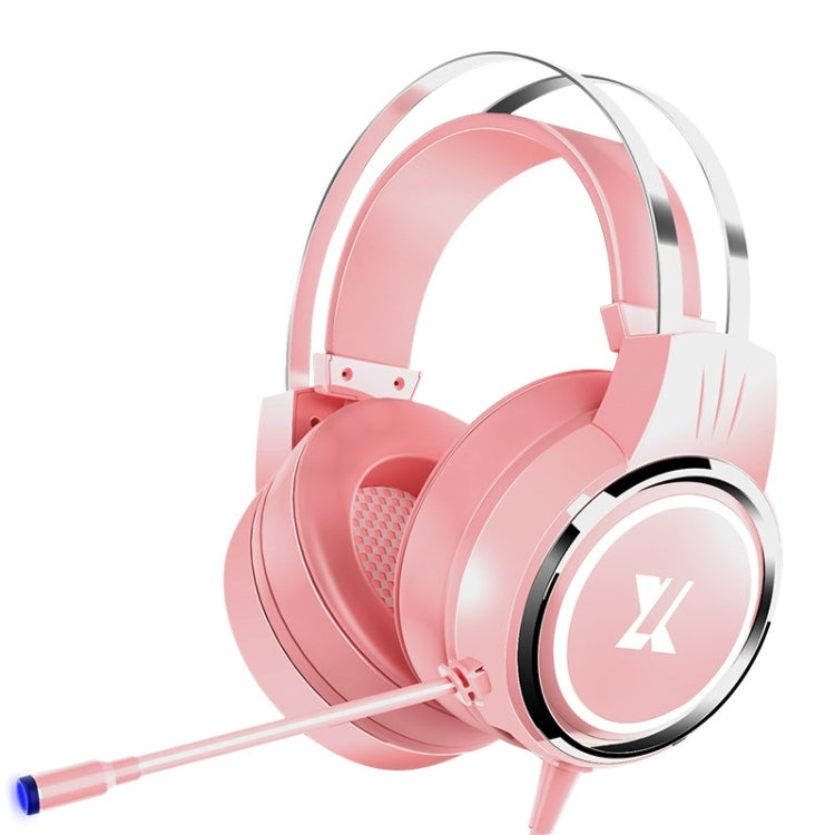 Heir Audio Head-Mounted Gaming Wired Headset With Microphone, Colour: X8 Upgraded Edition (Pink) - Multimedia Headset by Heir Audio | Online Shopping South Africa | PMC Jewellery | Buy Now Pay Later Mobicred