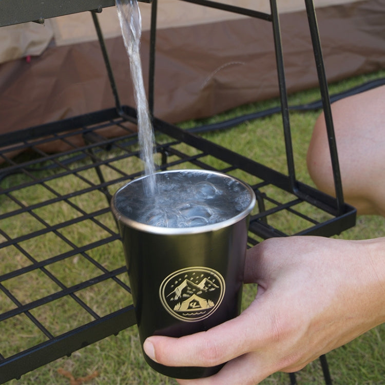 4 PCS / Set Outdoor Picnic Stainless Steel Cup With Storage Bag (Black) - Cookwares & Tablewares by PMC TechLife | Online Shopping South Africa | PMC TechLife