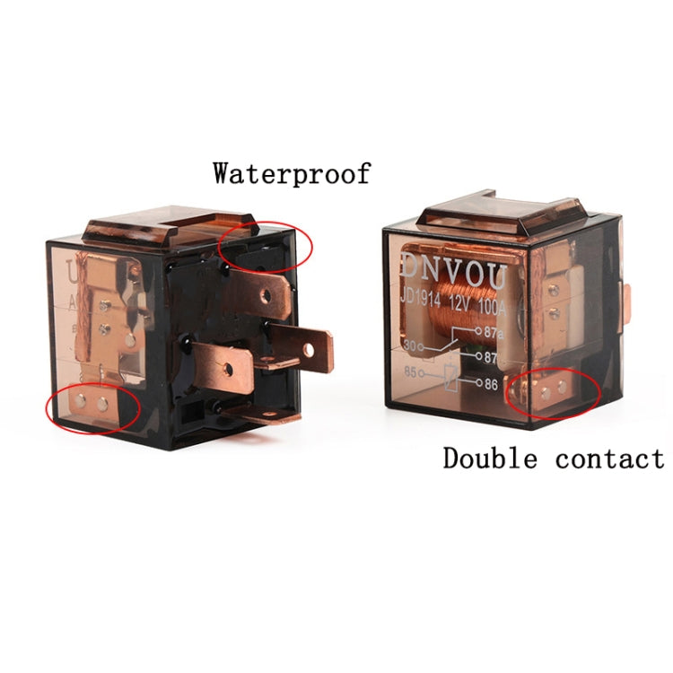 5 PCS 100A Automotive Relay With Indicator Light(12V 4 Plug 100A) - Relays by PMC TechLife | Online Shopping South Africa | PMC TechLife