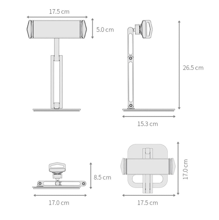 Boneruy P47 Tablet Computer Stand Desktop Mobile Phone Stand(Black) - free shipping - PMC TechLife - Order now!