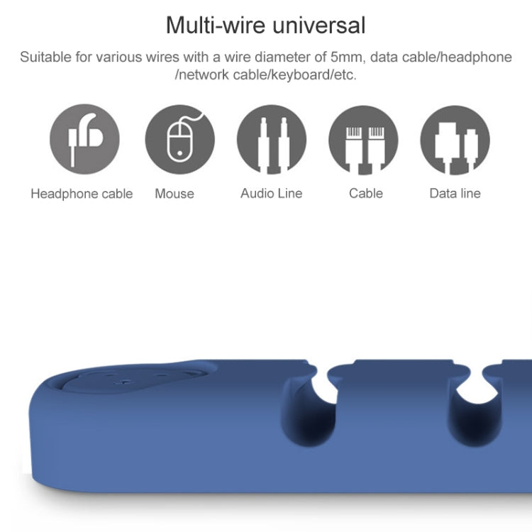 6 Holes Bear Silicone Desktop Data Cable Organizing And Fixing Device(Lilac Purple) - Cable Organizer by PMC TechLife | Online Shopping South Africa | PMC TechLife | Buy Now Pay Later Mobicred