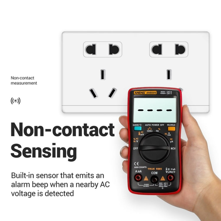 ANENG AN8009 NVC Digital Display Multimeter, Specification: Standard with Cable(Red) - free shipping - PMC TechLife - Order now!