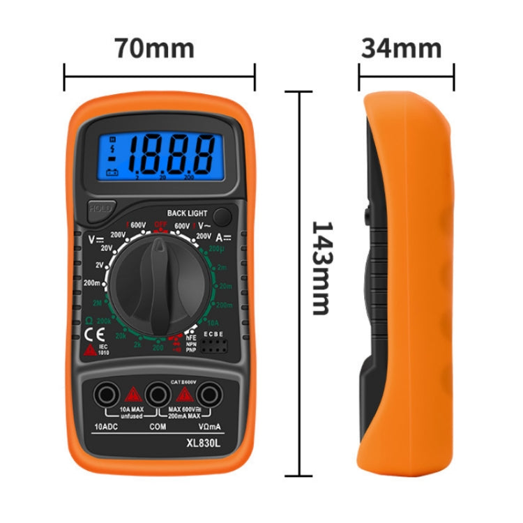 ANENG XL830L Multi-Function Digital Display High-Precision Digital Multimeter, Specification: Bubble Bag Packing(Red) - free shipping - PMC TechLife - Order now!
