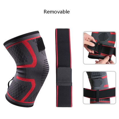 Pressurized Tape Knit Sports Knee Pad, Specification: L (Black) - Sports Safety by PMC Jewellery | Online Shopping South Africa | PMC Jewellery