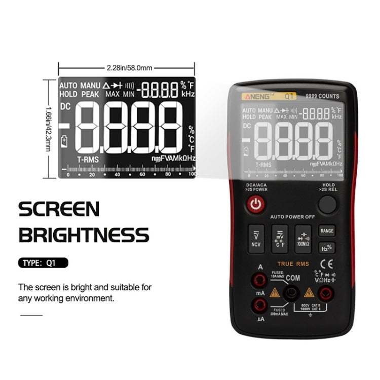 ANENG AN-Q1 Automatic High-Precision Intelligent Digital Multimeter, Specification: Standard(Red) - free shipping - PMC TechLife - Order now!