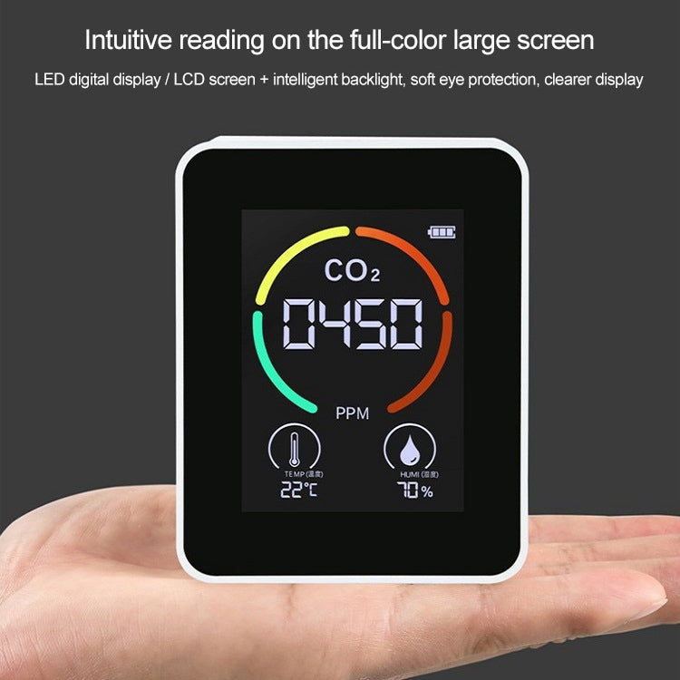 XY-T01 Temperature Humidity Display CO2 Meter Carbon Dioxide Air Quality Detector(Semiconductor White) - Gas Monitor by PMC TechLife | Online Shopping South Africa | PMC TechLife | Buy Now Pay Later Mobicred