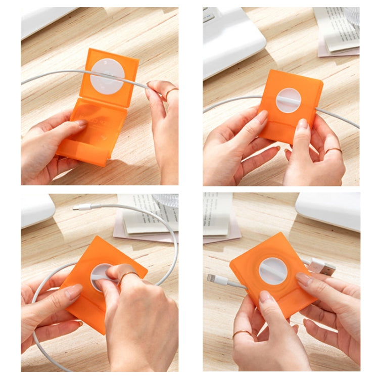 2 Sets Portable Mobile Phone Data Cable Storage Box(Orange+Blue) - Cable Organizer by PMC TechLife | Online Shopping South Africa | PMC TechLife