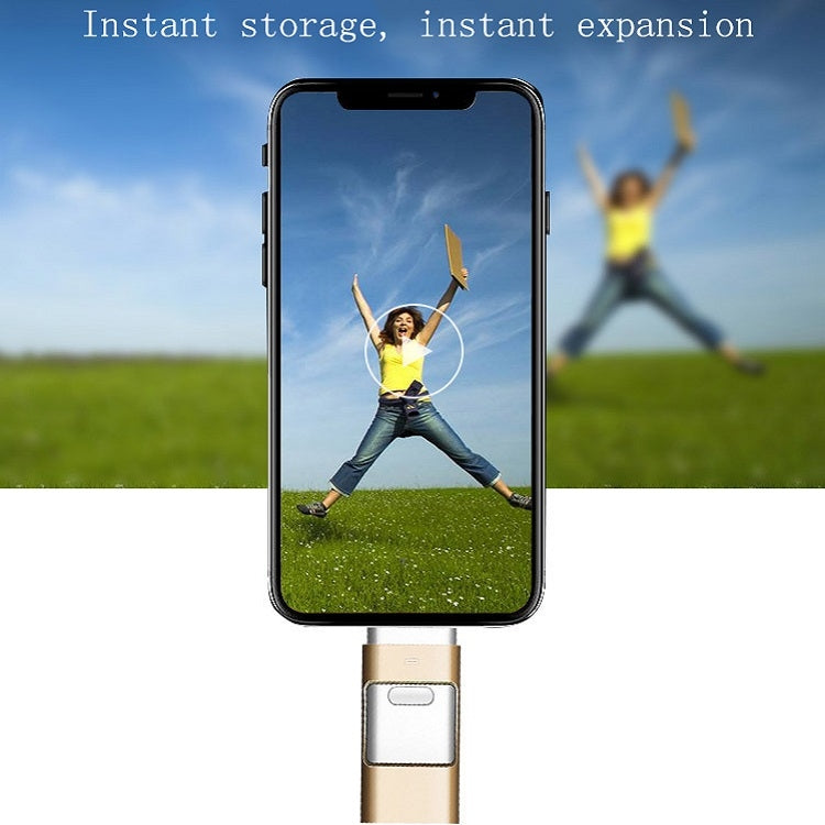 256GB Type-C + 8 Pin + USB 3.0  3 In 1 OTG Metal USB Flash Drive(Rose Gold) - U Disk & Card Reader by PMC TechLife | Online Shopping South Africa | PMC TechLife