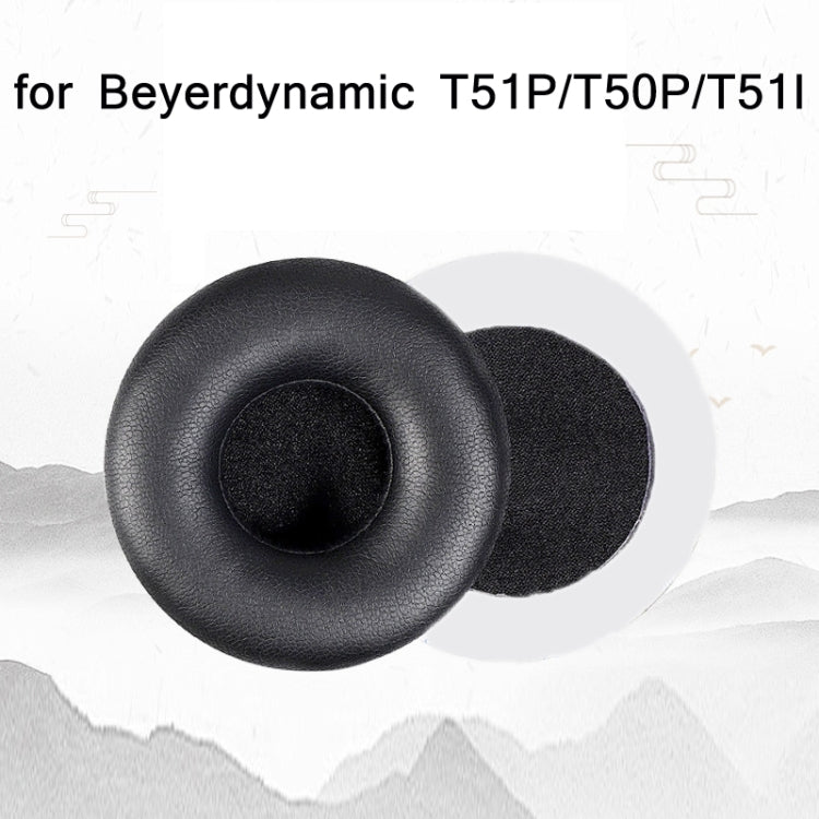 1 Pair Protein Skin Sponge Earphone Cover For Beyerdynamic T51P/T50P/T51I(Black) - Earmuff & Pad by PMC Jewellery | Online Shopping South Africa | PMC Jewellery