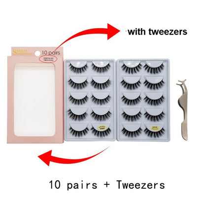 ShiDiShangPin 5 Pairs Mink Fake Eyelashes With Tweezers(G603) - Eyes by PMC Jewellery | Online Shopping South Africa | PMC Jewellery