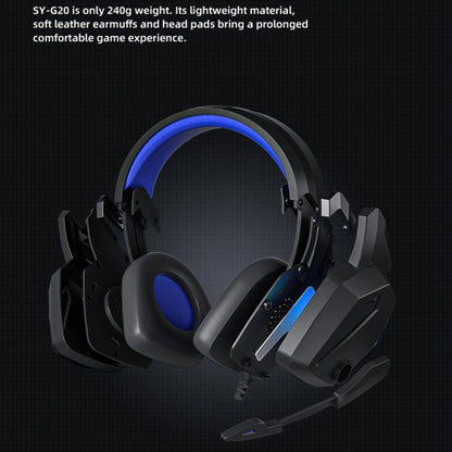 Soyto SY-G20 RGB Dual Streamer Gaming Computer Headset, Style: Lighting Version (Black Blue) - Multimedia Headset by Soyto | Online Shopping South Africa | PMC Jewellery