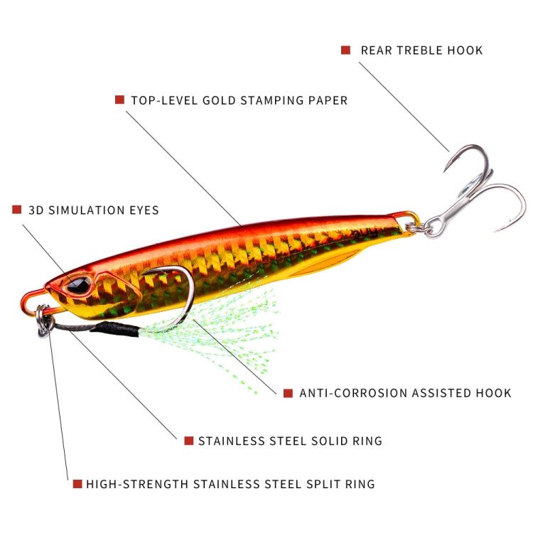 3 PCS PROBEROS LF103 Simulation Metal Sea Fishing Bait, Specification: 10g(H With Hook) - Fishing Lures by PROBEROS | Online Shopping South Africa | PMC TechLife