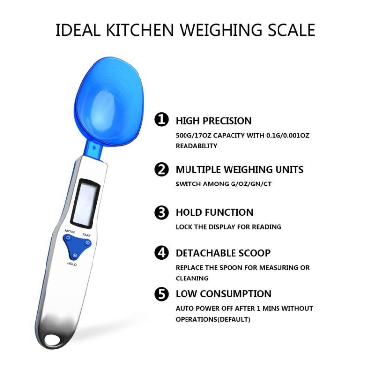 500g / 0.1g Kitchen Scale Electronic Measuring Spoon Scale With Three Spoons - Kitchen Scales by PMC Jewellery | Online Shopping South Africa | PMC Jewellery