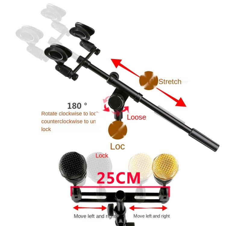 A16 Double-headed  Microphone Clip Aluminum Pole Microphone Accessories - Microphone by PMC TechLife | Online Shopping South Africa | PMC TechLife