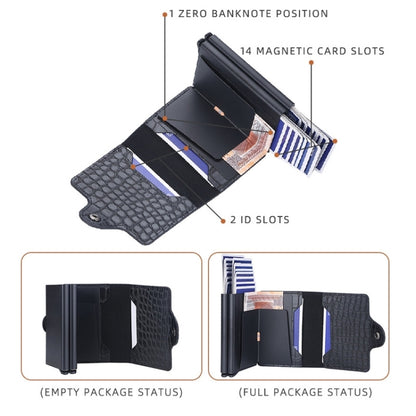 Baellerry K9171 RFID Anti-Magnetic Card Holder Crocodile Pattern Card Holder(Black) - Antimagnetic RFID Package by Baellerry | Online Shopping South Africa | PMC Jewellery