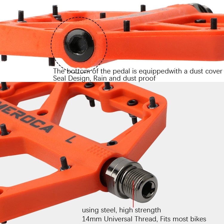 MEROCA Mountain Bike Nylon Pedal(Purple) - Pedals by MEROCA | Online Shopping South Africa | PMC TechLife | Buy Now Pay Later Mobicred