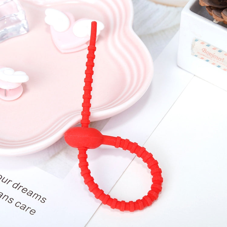 20 PCS Silicone Data Cable Storage Strap Cable Organizer(Red) - Cable Organizer by PMC TechLife | Online Shopping South Africa | PMC TechLife