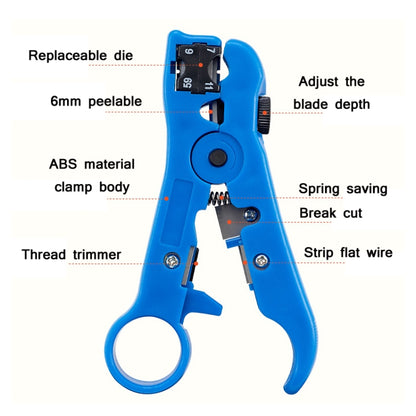 Electrician Multifunctional Coaxial Cable Stripper(Blue PE Bag) - Lan Cable and Tools by PMC Jewellery | Online Shopping South Africa | PMC Jewellery