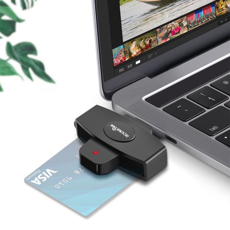 Rocketek CSCR3 Smart CAC Card Reader Type-c Bank Tax Declaration SIM Card/IC Card ID Card Reader(Black) -  by PMC TechLife | Online Shopping South Africa | PMC TechLife | Buy Now Pay Later Mobicred